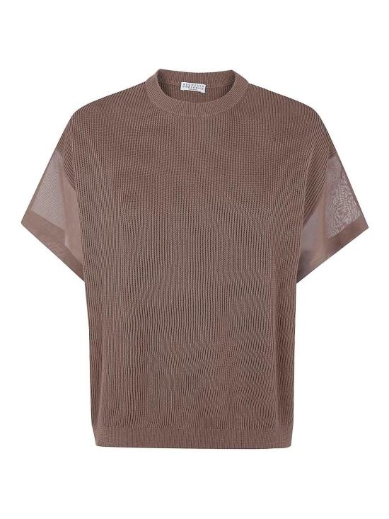 25FW 브루넬로 쿠치넬리 반팔 티셔츠 M19259500C9714 Brown
