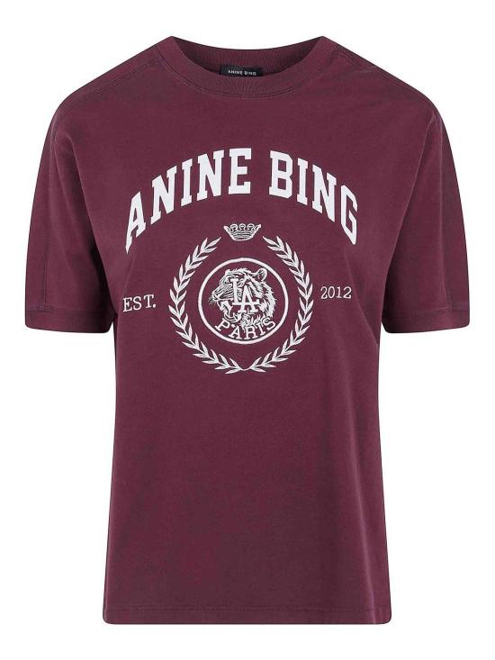 26FW 애니빙 반팔 티셔츠 A0812695BGN28BURGUNDY RED