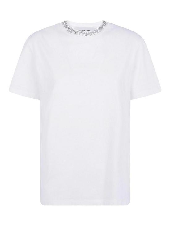 26FW 골든구스 카보숑 크리스탈 티셔츠 GWP01220P0006731036310363 WHITE