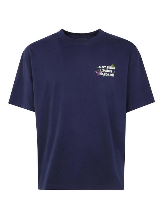 26FW 드롤드무슈 반팔 티셔츠 LTS327CO248NAVY Blue