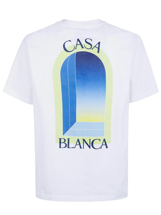 25FW 카사블랑카 반팔 티셔츠 MSS26JTS00110ARCHES White - CASABLANCA