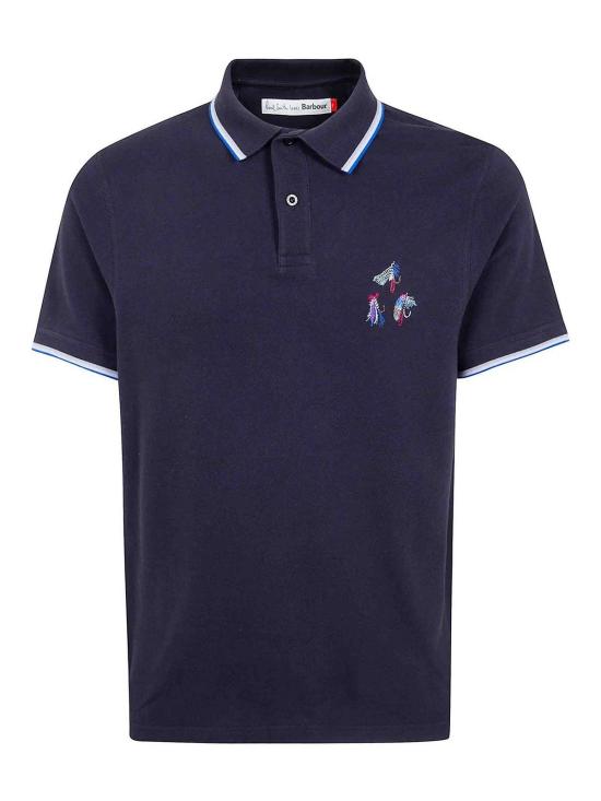 25FW 바버 폴로 티셔츠 MML1555NY74 Blue