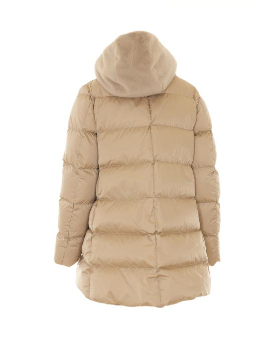 26FW 에르노 새틴 & 뉴 레이디 퍼 A셰이프 다운 자킷 PI001934D 12170Z1985 Beige - HERNO