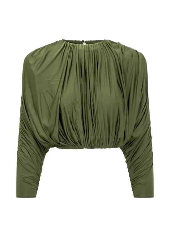 26FW 셀프 포트레이트 블라우스 AW26009TAG GREEN VERDE