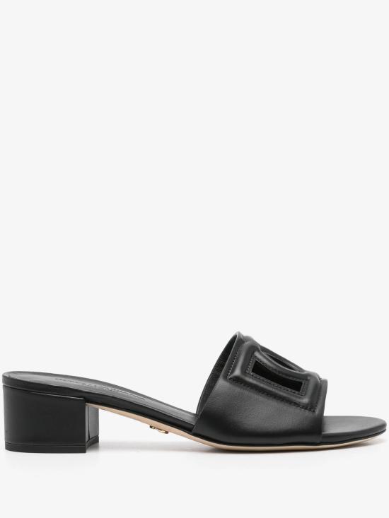 26FW 돌체앤가바나 DG 로고 카프스킨 슬라이더 CR1755AY329 80999 Nero