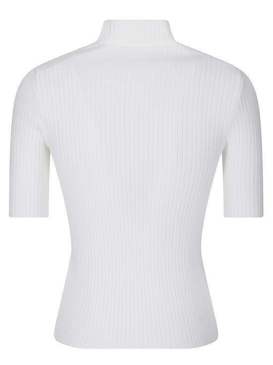 26FW 쿠레쥬 리에디션 니트 탑 숏슬리브 PERMPU026FI0001 0001 HERITAGE WHITE - COURREGES