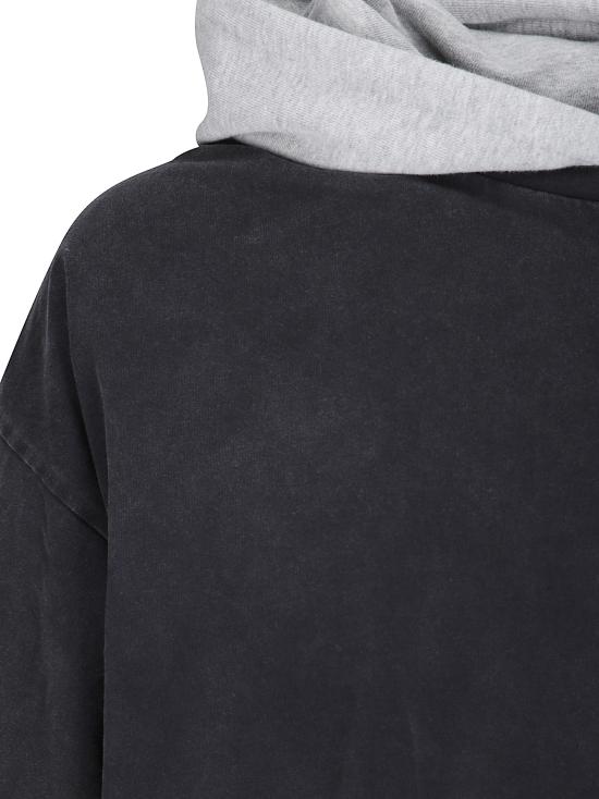 26FW 파운드 후드 티셔츠 FOPF26HO02012 7812 WASHED BLACK FADED GRAY - FOUND