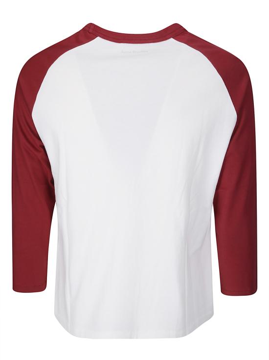 26FW 아크네 스튜디오 긴팔 티셔츠 CL0490 CBS BURGUNDY WHITE - ACNE STUDIOS