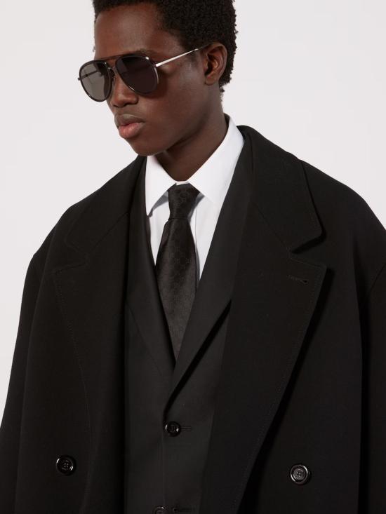 26FW 구찌 GG 패턴 실크 타이 4565204B002 1000 NERO - GUCCI