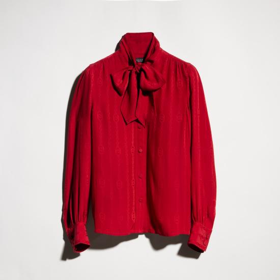 26FW 구찌 블라우스 865102ZAM48 6199 Rosso