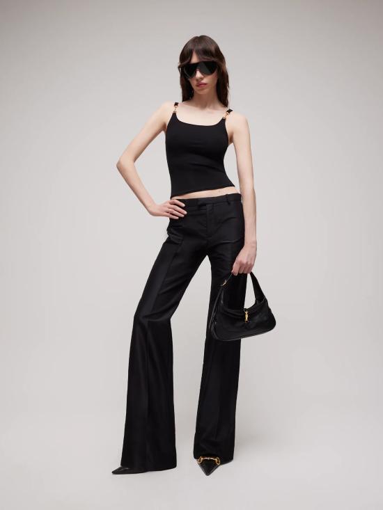 26FW 구찌 홀스빗 비스코스 크레이프 저지 탑 872686XUAPP 1000 NERO - GUCCI