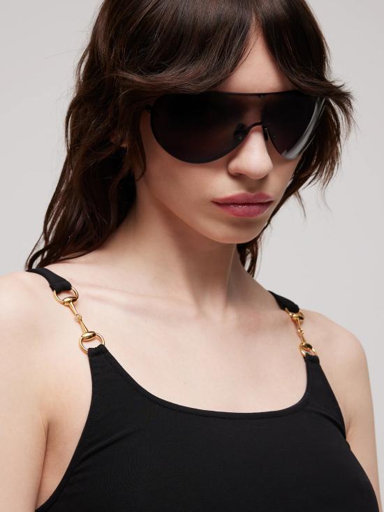 26FW 구찌 홀스빗 비스코스 크레이프 저지 탑 872686XUAPP 1000 NERO - GUCCI
