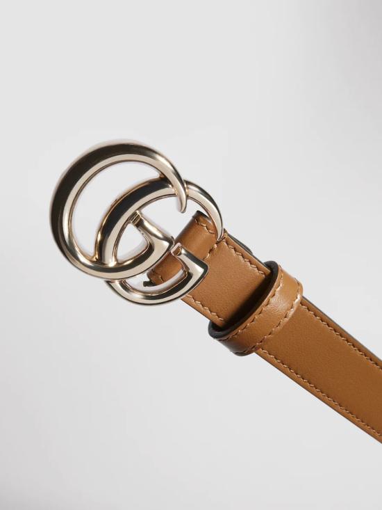26FW 구찌 GG 마몽 씬 벨트 4094170AAA5 2718 Marrone - GUCCI
