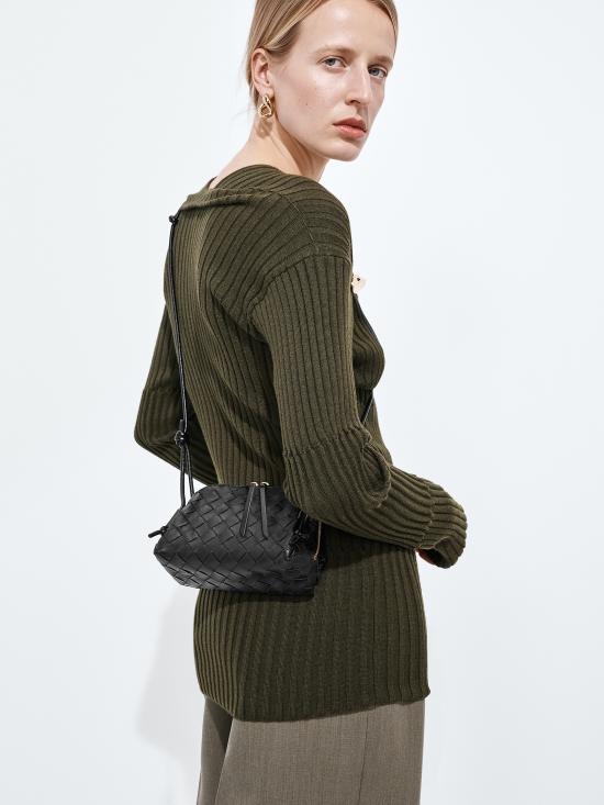 26FW 보테가베네타 인트레치아토 콘서트 파우치 794258VCPP1 8425 Nero - BOTTEGA VENETA