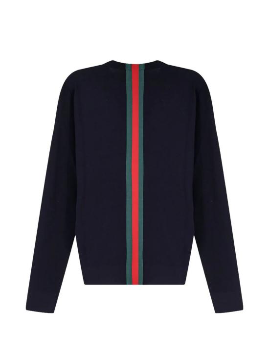 26FW 구찌 웹 인타르시아 니트 코튼 스웨터 875177XKFPC 4152 BLU - GUCCI