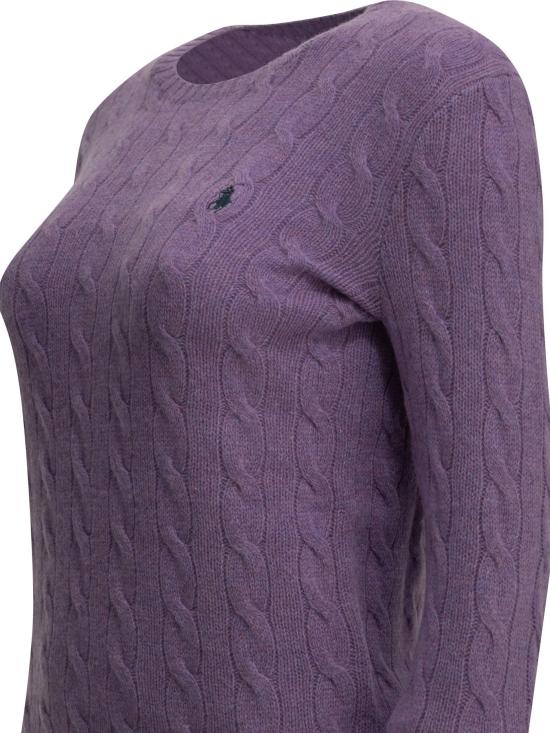 26FW 폴로 랄프로렌 스웨터 로고가 있는 크루넥 스웨터  (보라색) - POLO RALPH LAUREN
