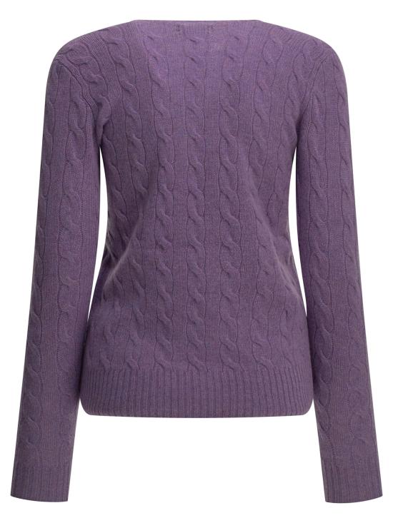 26FW 폴로 랄프로렌 스웨터 로고가 있는 크루넥 스웨터  (보라색) - POLO RALPH LAUREN