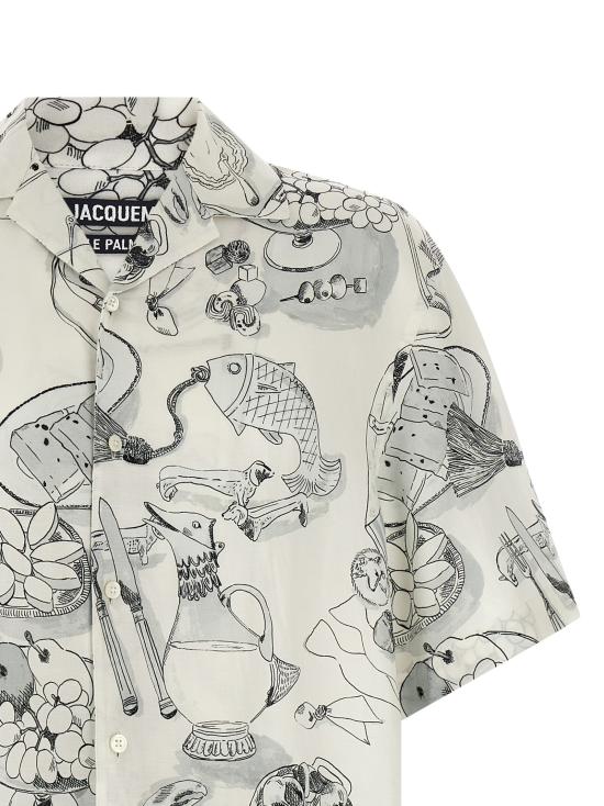 26FW 자크뮈스 반팔 셔츠 라 셰미즈 칵테일 와 블라우스 화이트/블랙 - JACQUEMUS