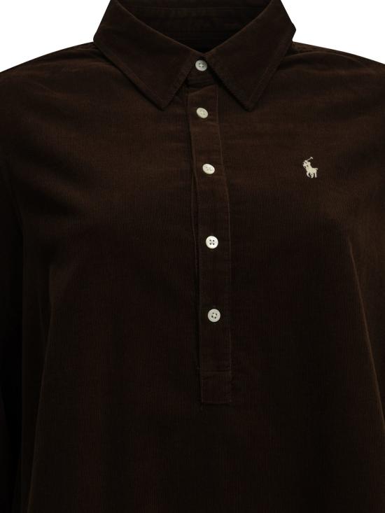 26FW 폴로 랄프로렌 숏 원피스 짧은 셔츠 드레스 브라운 - POLO RALPH LAUREN