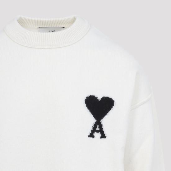 26FW 아미 빅 하트 울 크루넥 스웨터 UKS838 018 151 Cream - AMI
