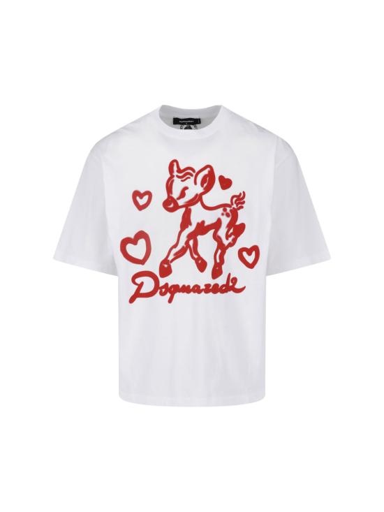 26FW 디스퀘어드2 반팔 티셔츠 S74GD1583 D20033 100 White