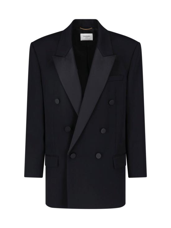 26FW 생로랑 더블 브레스티드 턱시도 자켓 A003I9 Y7E63 1000 BLACK