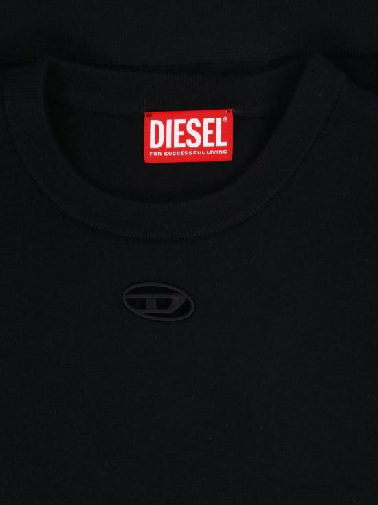 26FW 디젤 M 알리네사 컷아웃 로고 울 점퍼 A17498 0DCCH 9XX BLACK - DIESEL