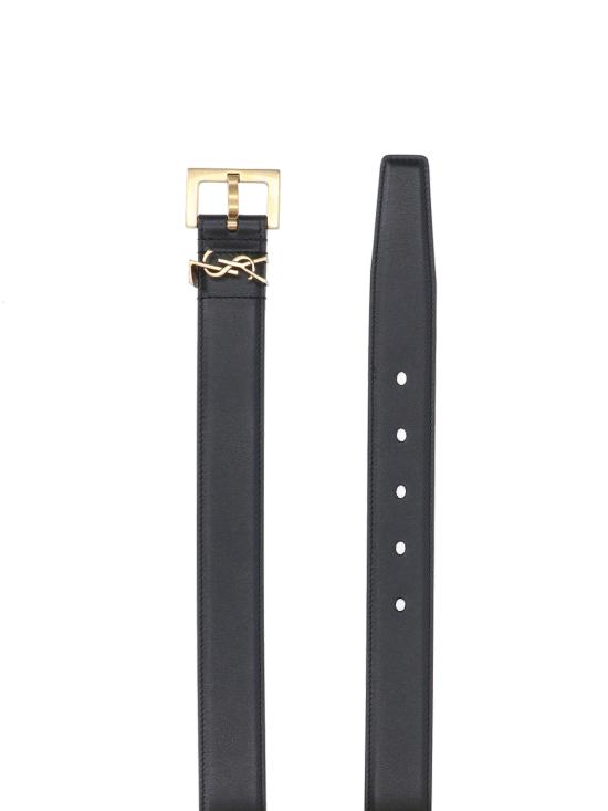 26FW 생로랑 카산드라 벨트 스퀘어 버클 스무스 레더 634437 BOO0W 1000 Black - SAINT LAURENT