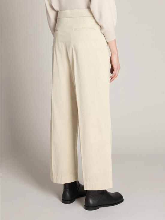 26FW 막스마라 수트 팬츠 Raso di Cotone 스트레치 베이지 소재의 Pantaloni Sartoriali - MAX MARA