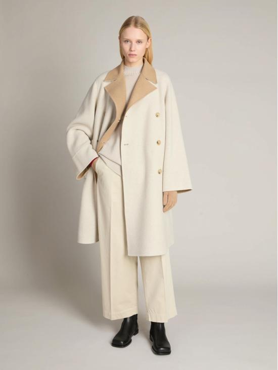 26FW 막스마라 수트 팬츠 Raso di Cotone 스트레치 베이지 소재의 Pantaloni Sartoriali - MAX MARA