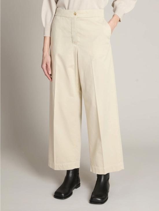 26FW 막스마라 수트 팬츠 Raso di Cotone 스트레치 베이지 소재의 Pantaloni Sartoriali
