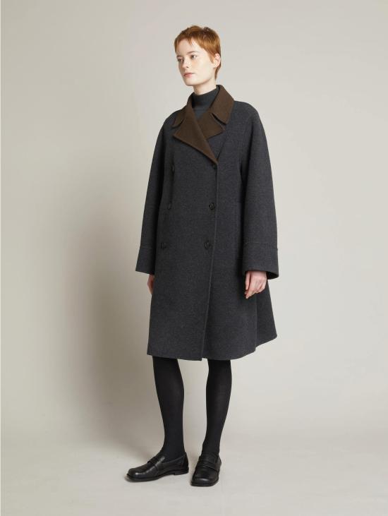 26FW 막스마라 코트 Lana Doppiopetto와 Maxi Martinala 앤트라사이트 소재의 카포토