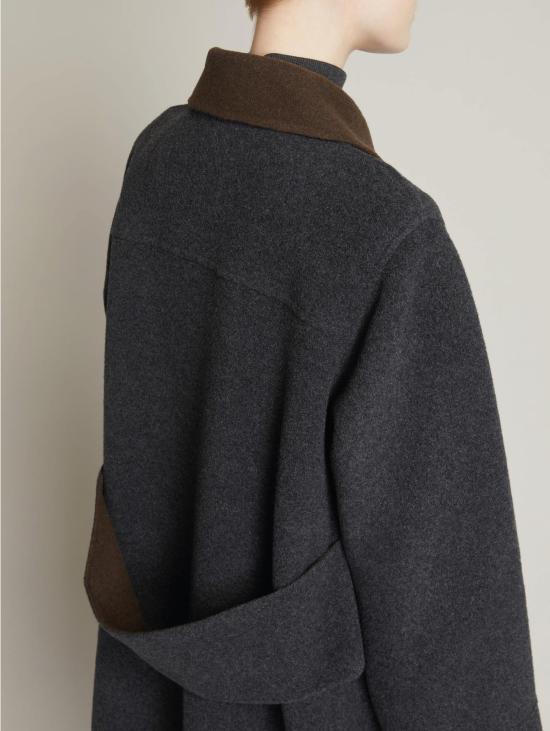 26FW 막스마라 코트 Lana Doppiopetto와 Maxi Martinala 앤트라사이트 소재의 카포토 - MAX MARA
