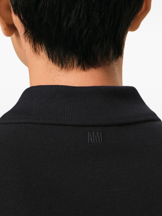 26FW 아미 스몰 하트 로고 폴로 티셔츠 HPL411 760045 BLACK - AMI