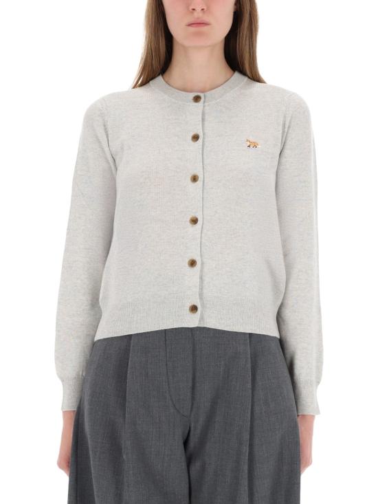 26FW 메종키츠네 베이비 폭스 메리노 레귤러 가디건 PW00502KT1181 H120 GREY - MAISON KITSUNE