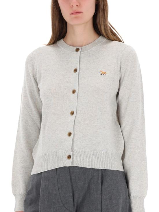 26FW 메종키츠네 베이비 폭스 메리노 레귤러 가디건 PW00502KT1181 H120 GREY - MAISON KITSUNE