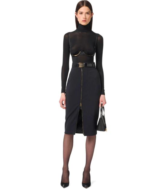 25FW 엘리자베타프랜치 롱 스커트 GO13456E2 110 40 Black - ELISABETTA FRANCHI