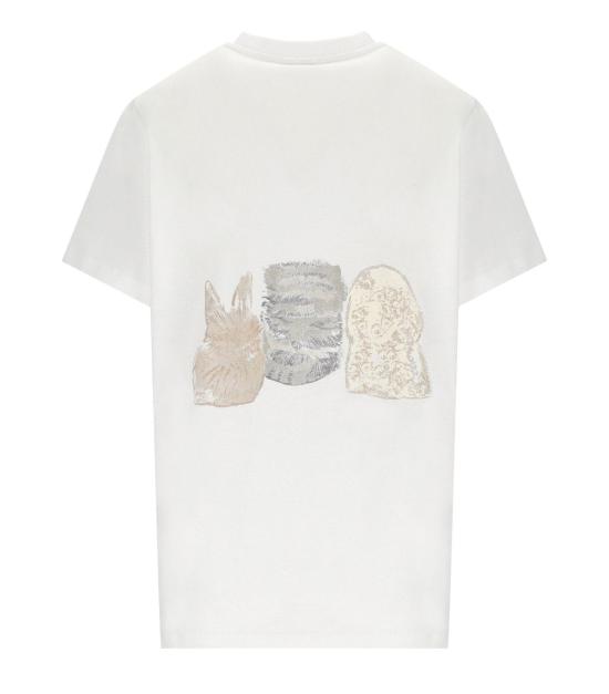 26SS 가니 애니멀 프린트 티셔츠 A1050029 151 XS White - GANNI