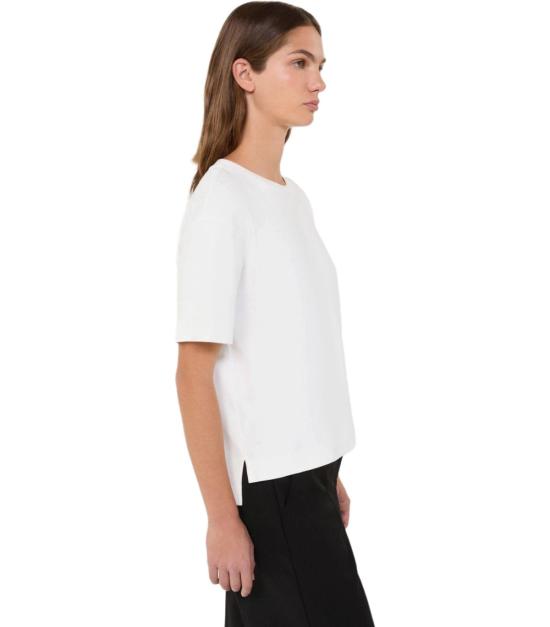 26SS 위켄드막스마라 멀티드 오가닉 코튼 반팔 티셔츠 2615941031600 001 XS White - WEEKEND MAX MARA