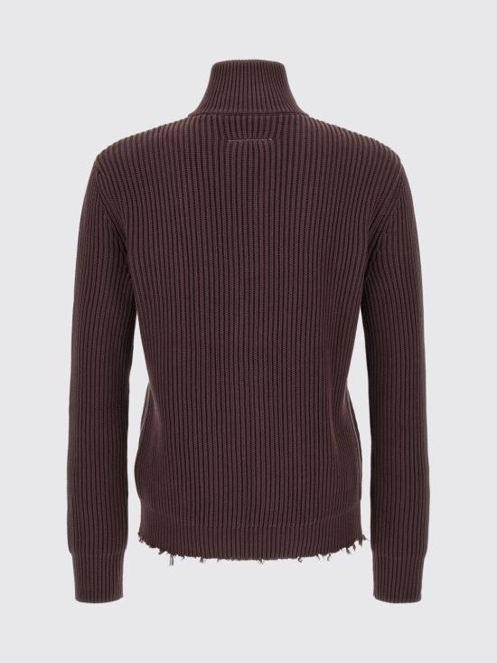 26FW MM6 메종마르지엘라 집업 니트 SH0AM0021M13039 144 Brown - MM6 MAISON MARGIELA