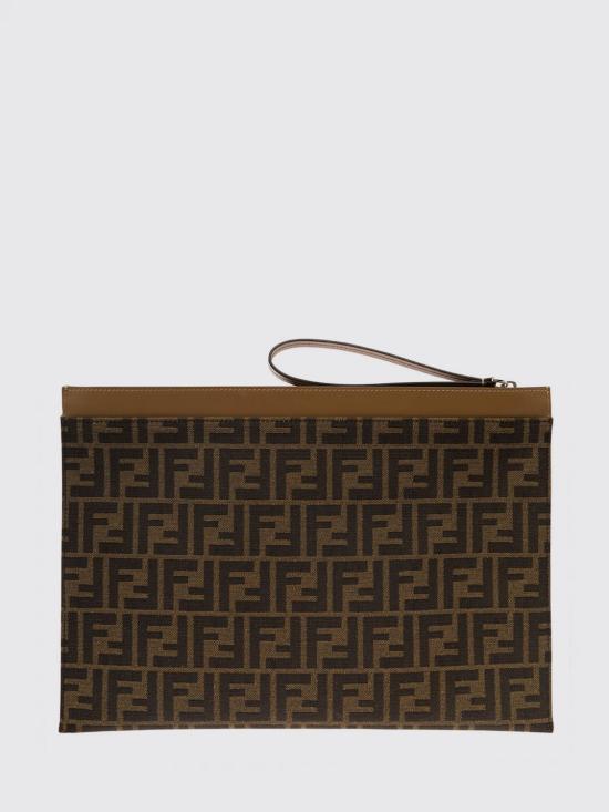 26FW 펜디 FF 라지 플랫 파우치 7N0135AFBV F1HRM Brown - FENDI