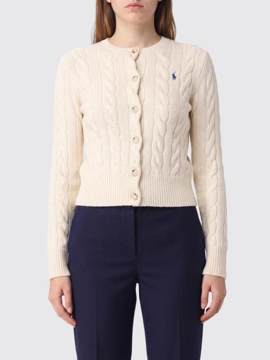 26FW 폴로 랄프로렌 로고 자수 크루넥 가디건 211972104 002 White