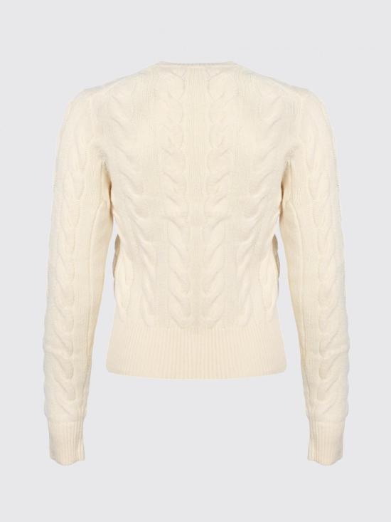 26FW 폴로 랄프로렌 로고 자수 크루넥 가디건 211972104 002 White - POLO RALPH LAUREN