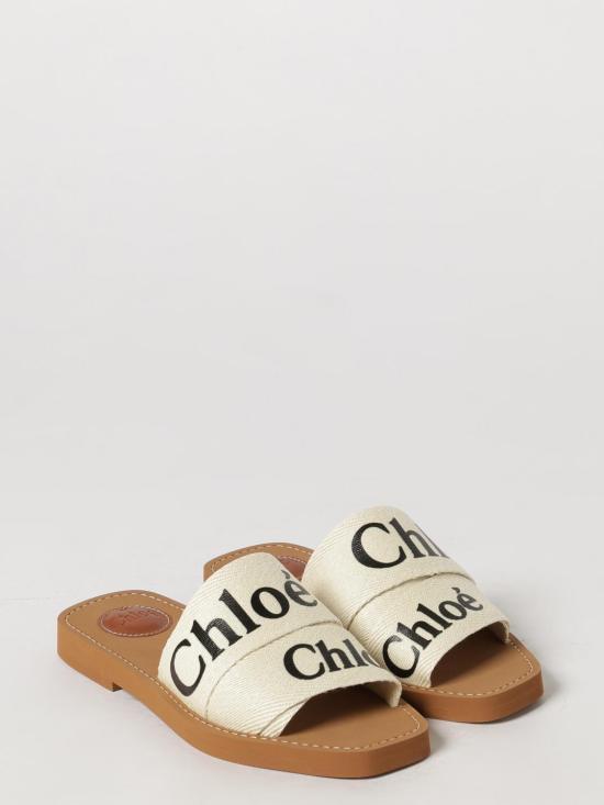 26FW 끌로에 우디 플랫 뮬 CHC22U188Z3 101 White - CHLOE