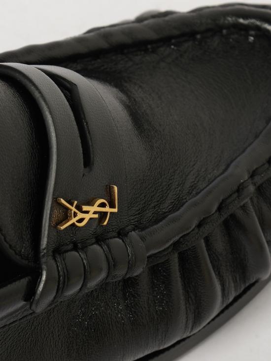 26FW 생로랑 소프트 샤이니 레더 로퍼 818908AA00K 1000 Black - SAINT LAURENT