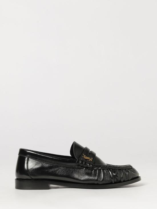 26FW 생로랑 소프트 샤이니 레더 로퍼 818908AA00K 1000 Black