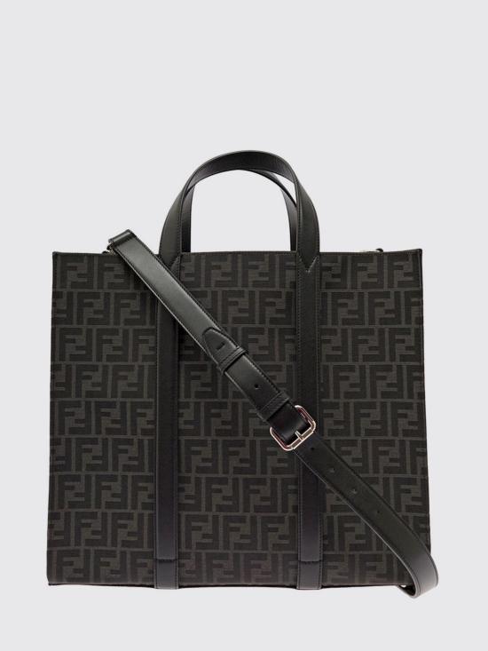 26FW 펜디 FF 자카드 패브릭 쇼퍼백 7VA390AG0M F0NPN Black