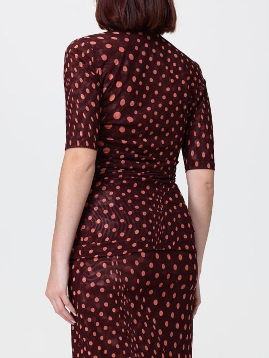 26FW 스텔라 맥카트니 반팔 티셔츠 6J04813SQA75 6107 Burgundy - STELLA MCCARTNEY