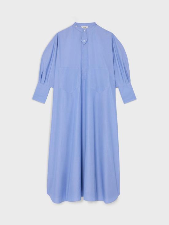26FW 셀린느 코튼 포플린 셔츠 드레스 코튼 포플린 셔츠 드레스 RR0RC2N91 07EU Blue