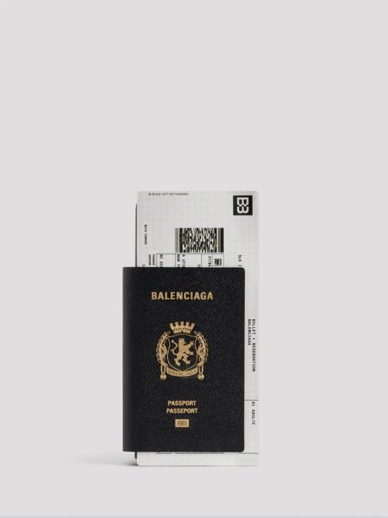 26FW 발렌시아가 패스포트 2 티켓 장지갑 7877742AA3R 1000 Black